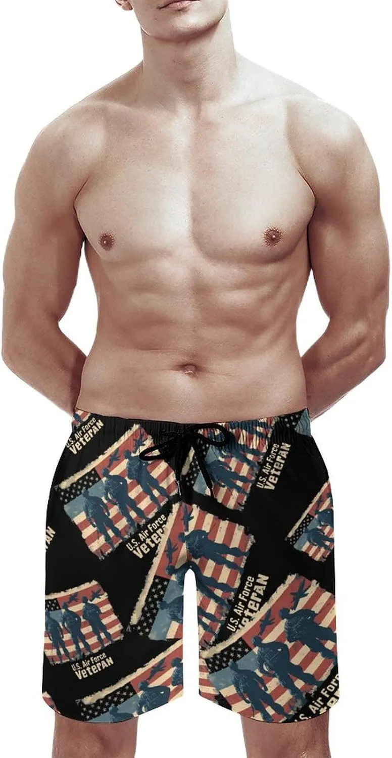 U.S Air-Force Army Men's Swim Trunks Casual Bathing Suit Board Shorts Hawaiian Beach Swimwear Swim Shorts