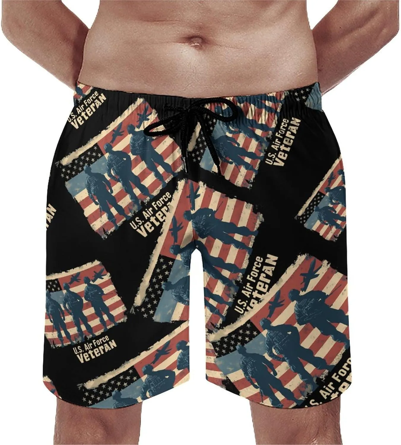 U.S Air-Force Army Men's Swim Trunks Casual Bathing Suit Board Shorts Hawaiian Beach Swimwear Swim Shorts
