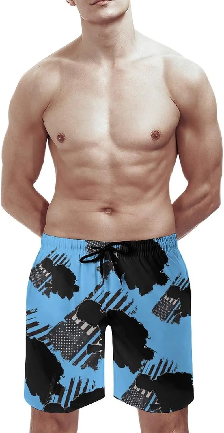 Us Flag Army Military Men's Swim Trunks Casual Bathing Suit Board Shorts Hawaiian Beach Swimwear Swim Shorts