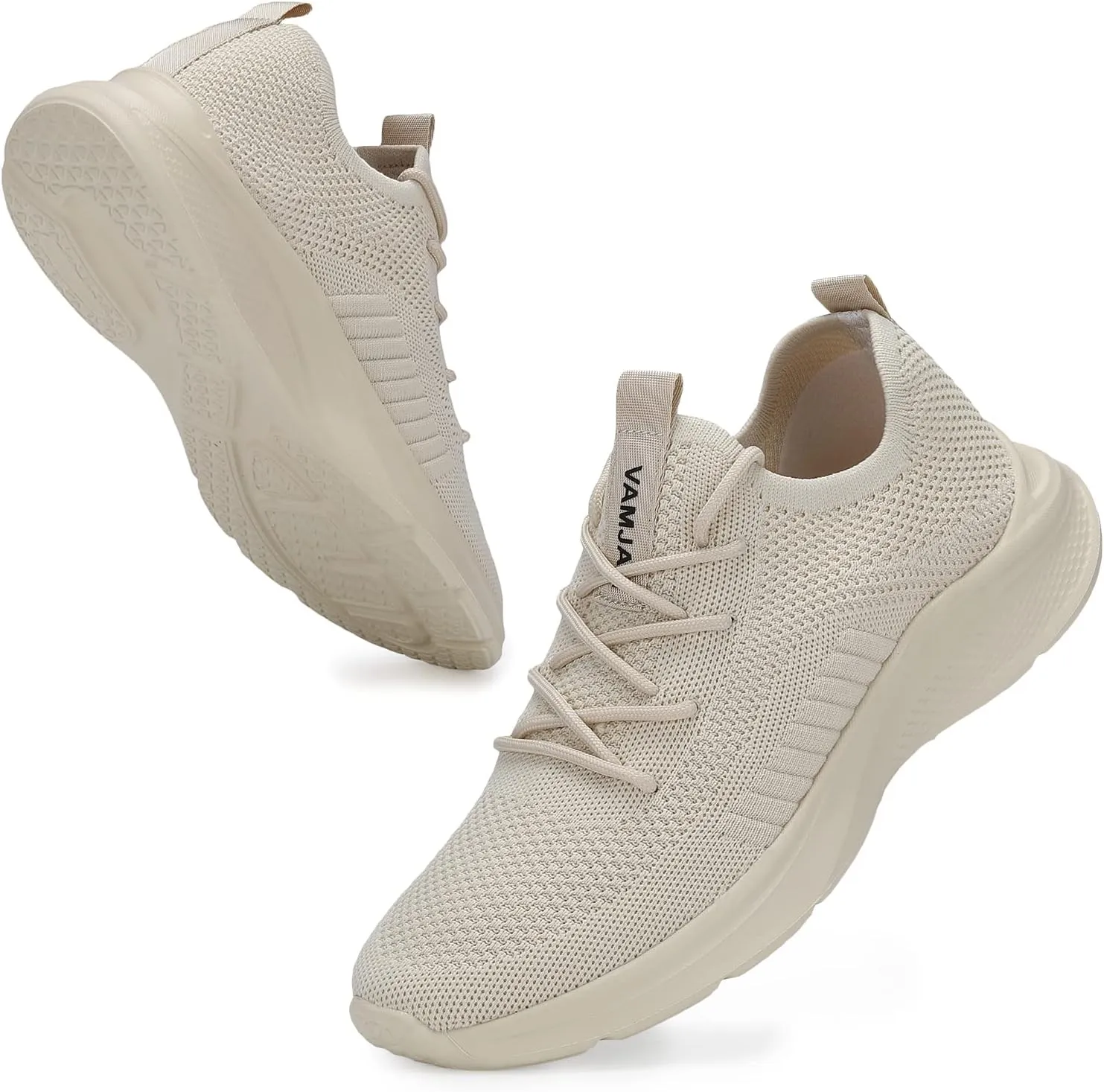 VAMJAM Men's Running Shoes Fashion Sneakers Lightweight Breathable Flying Knitting Lace Up Mesh Walking Shoes Workout Casual Sports Shoes