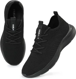 VAMJAM Men's Running Shoes Fashion Sneakers Lightweight Breathable Flying Knitting Lace Up Mesh Walking Shoes Workout Casual Sports Shoes
