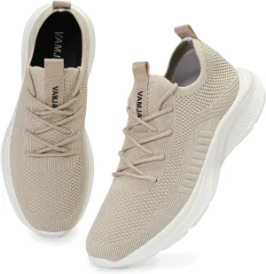 VAMJAM Men's Running Shoes Fashion Sneakers Lightweight Breathable Flying Knitting Lace Up Mesh Walking Shoes Workout Casual Sports Shoes