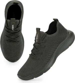 VAMJAM Men's Running Shoes Fashion Sneakers Lightweight Breathable Flying Knitting Lace Up Mesh Walking Shoes Workout Casual Sports Shoes