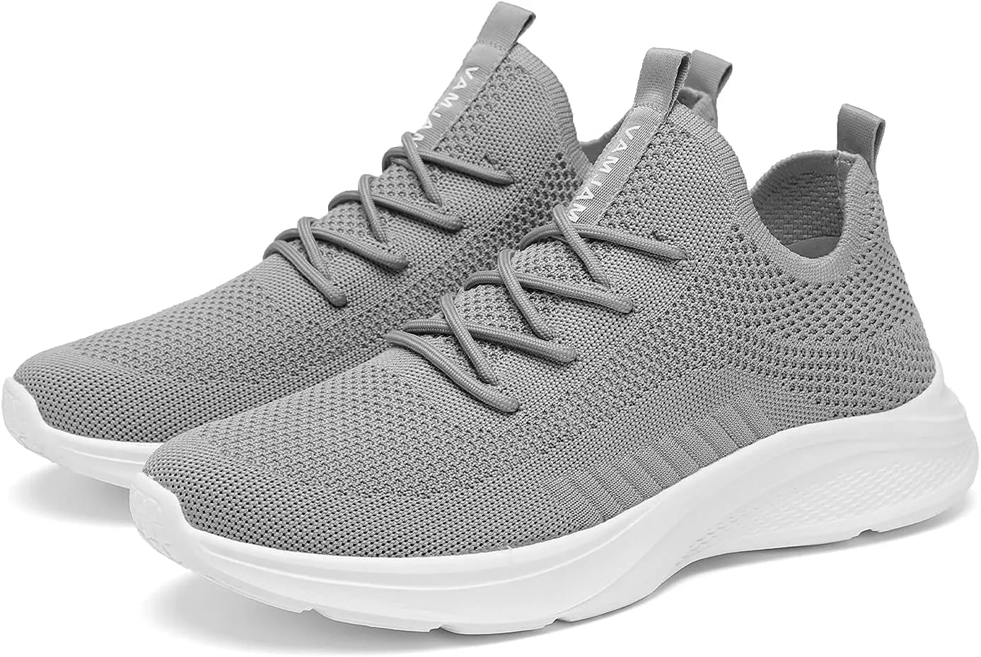VAMJAM Men's Running Shoes Fashion Sneakers Lightweight Breathable Flying Knitting Lace Up Mesh Walking Shoes Workout Casual Sports Shoes