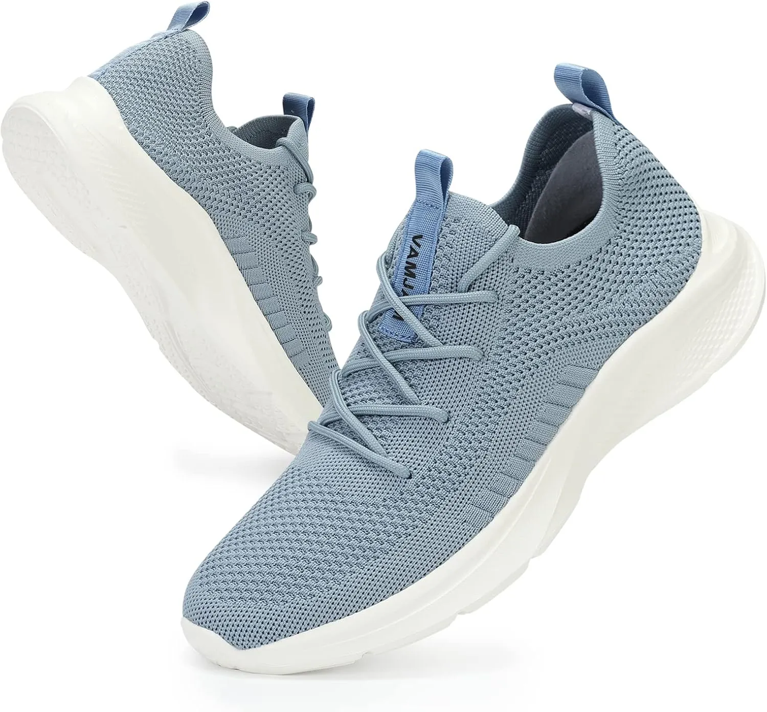 VAMJAM Men's Running Shoes Fashion Sneakers Lightweight Breathable Flying Knitting Lace Up Mesh Walking Shoes Workout Casual Sports Shoes