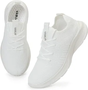 VAMJAM Men's Running Shoes Fashion Sneakers Lightweight Breathable Flying Knitting Lace Up Mesh Walking Shoes Workout Casual Sports Shoes
