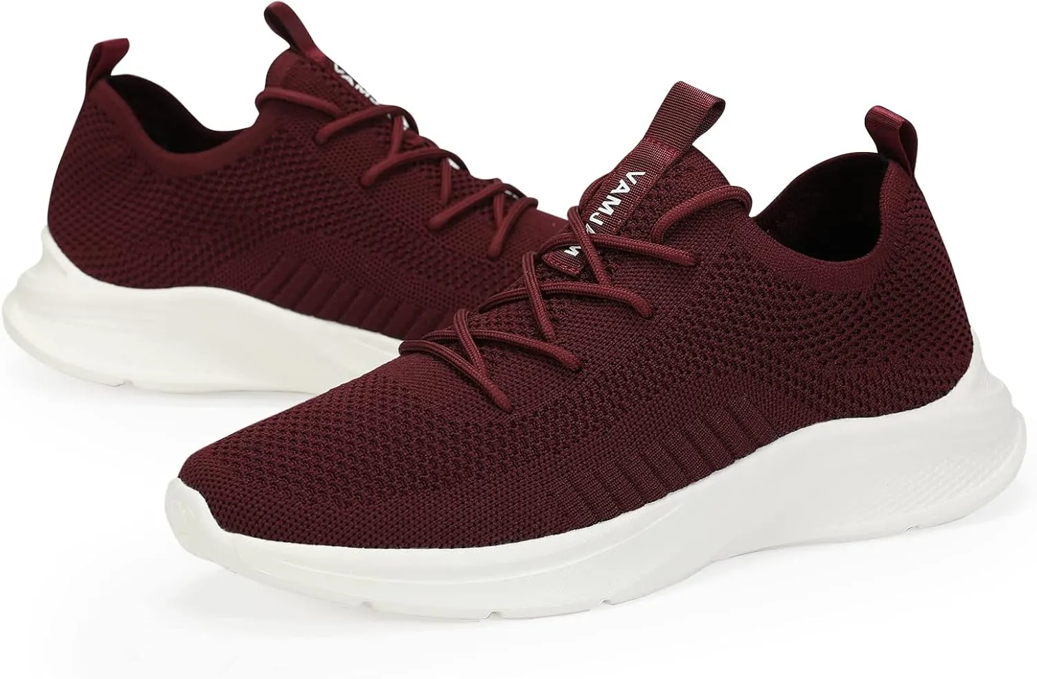 VAMJAM Men's Running Shoes Fashion Sneakers Lightweight Breathable Flying Knitting Lace Up Mesh Walking Shoes Workout Casual Sports Shoes