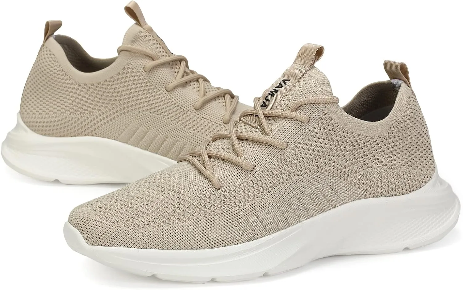 VAMJAM Men's Running Shoes Fashion Sneakers Lightweight Breathable Flying Knitting Lace Up Mesh Walking Shoes Workout Casual Sports Shoes