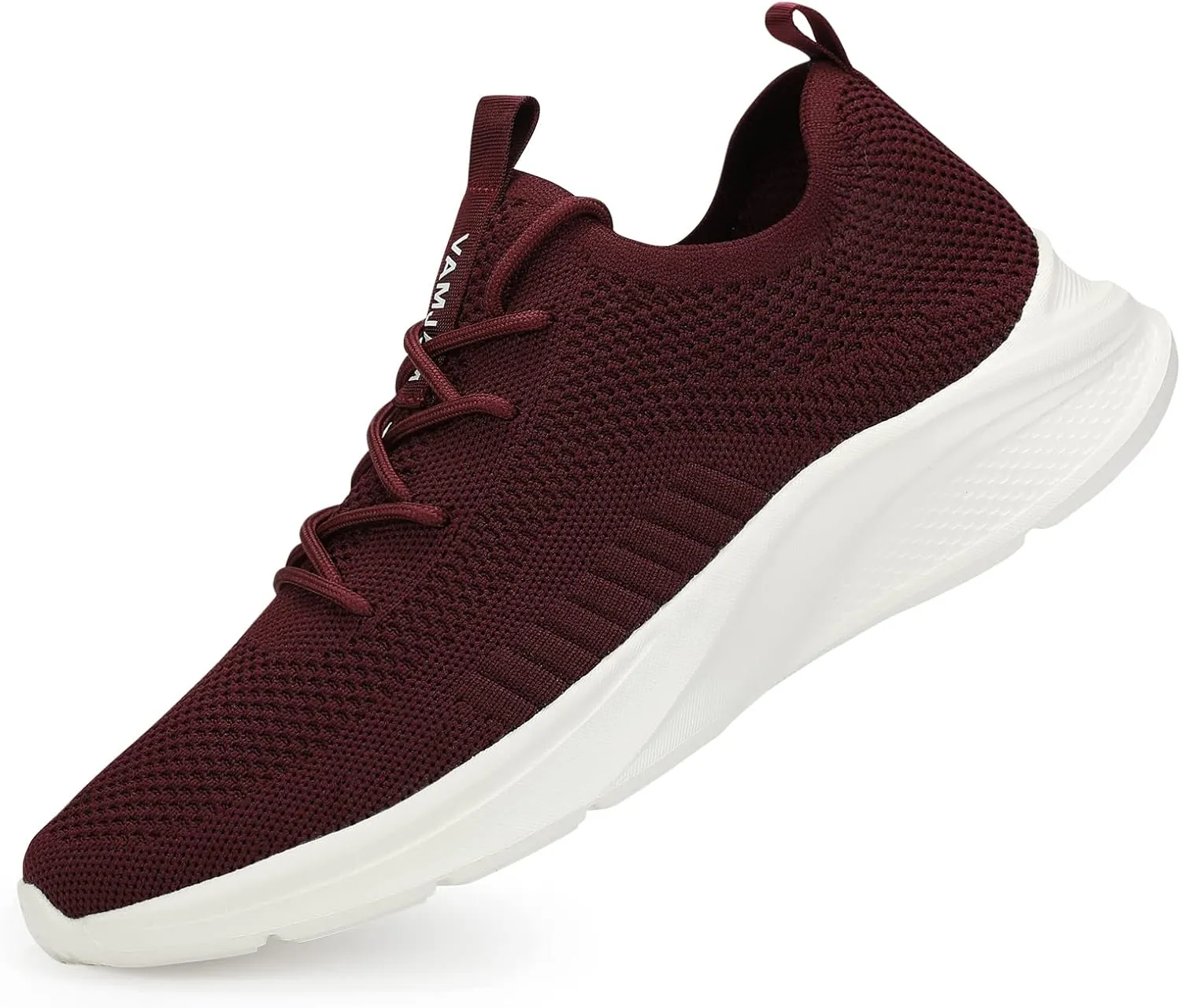VAMJAM Men's Running Shoes Fashion Sneakers Lightweight Breathable Flying Knitting Lace Up Mesh Walking Shoes Workout Casual Sports Shoes