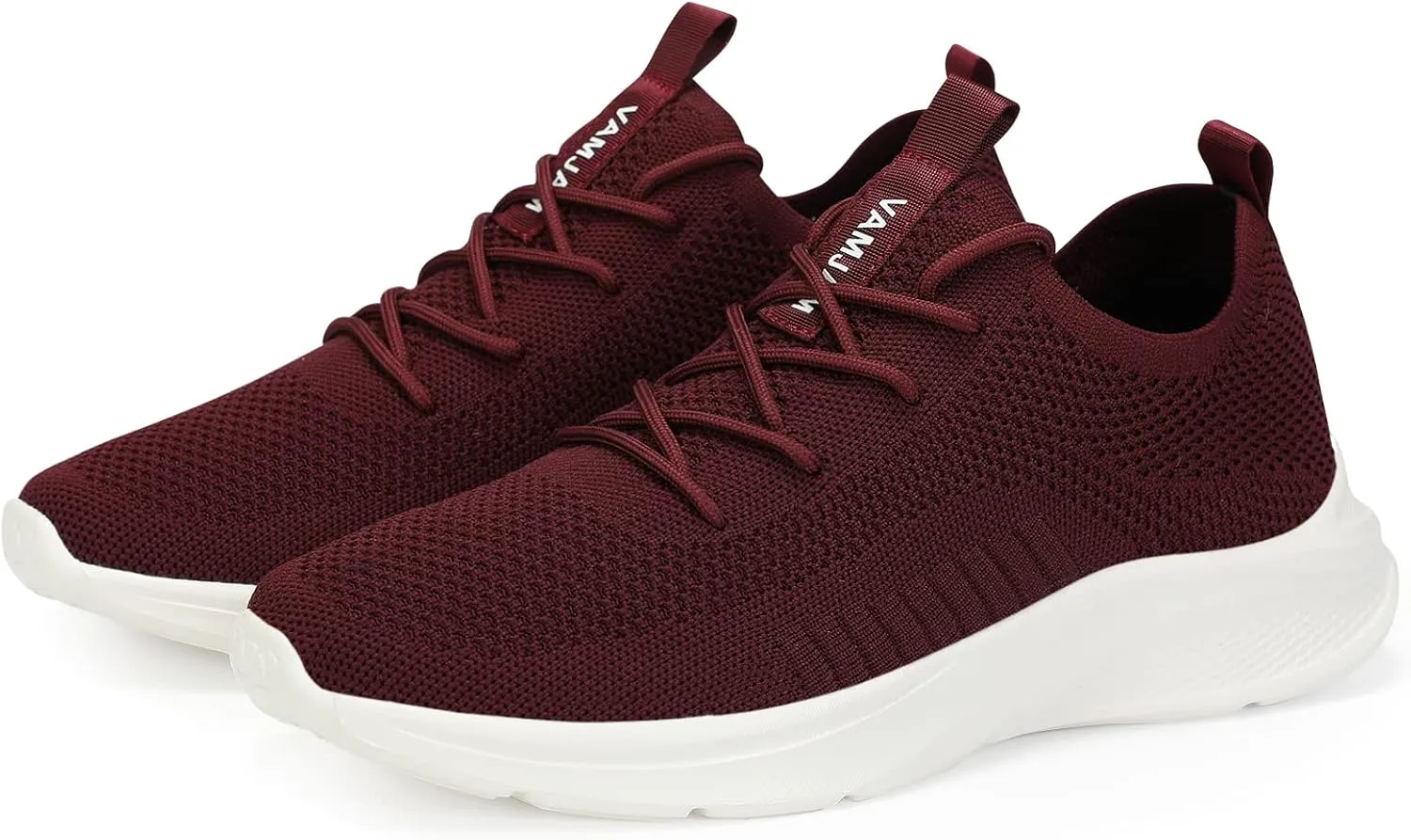 VAMJAM Men's Running Shoes Fashion Sneakers Lightweight Breathable Flying Knitting Lace Up Mesh Walking Shoes Workout Casual Sports Shoes
