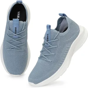 VAMJAM Men's Running Shoes Fashion Sneakers Lightweight Breathable Flying Knitting Lace Up Mesh Walking Shoes Workout Casual Sports Shoes