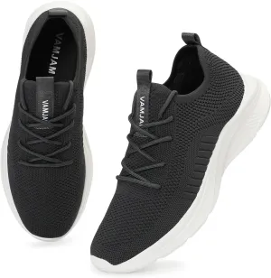 VAMJAM Men's Running Shoes Fashion Sneakers Lightweight Breathable Flying Knitting Lace Up Mesh Walking Shoes Workout Casual Sports Shoes
