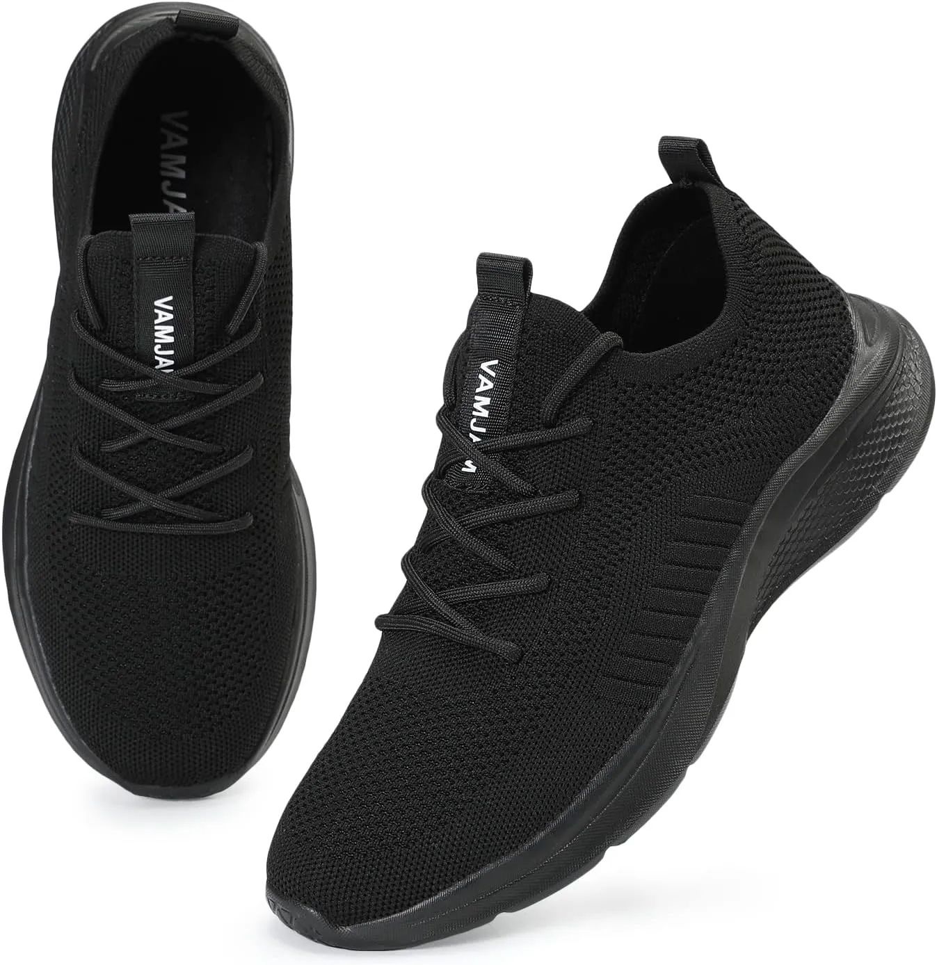 VAMJAM Men's Running Shoes Fashion Sneakers Lightweight Breathable Flying Knitting Lace Up Mesh Walking Shoes Workout Casual Sports Shoes