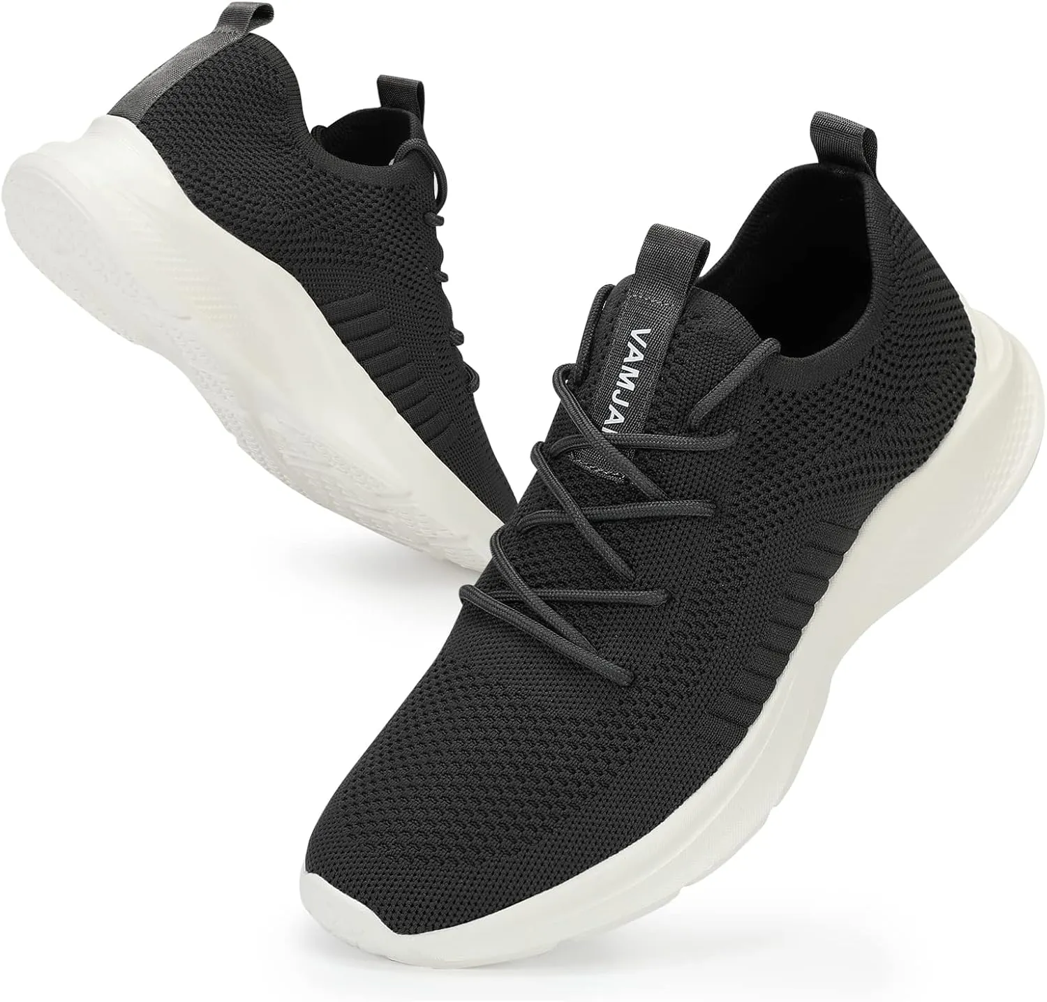 VAMJAM Men's Running Shoes Fashion Sneakers Lightweight Breathable Flying Knitting Lace Up Mesh Walking Shoes Workout Casual Sports Shoes
