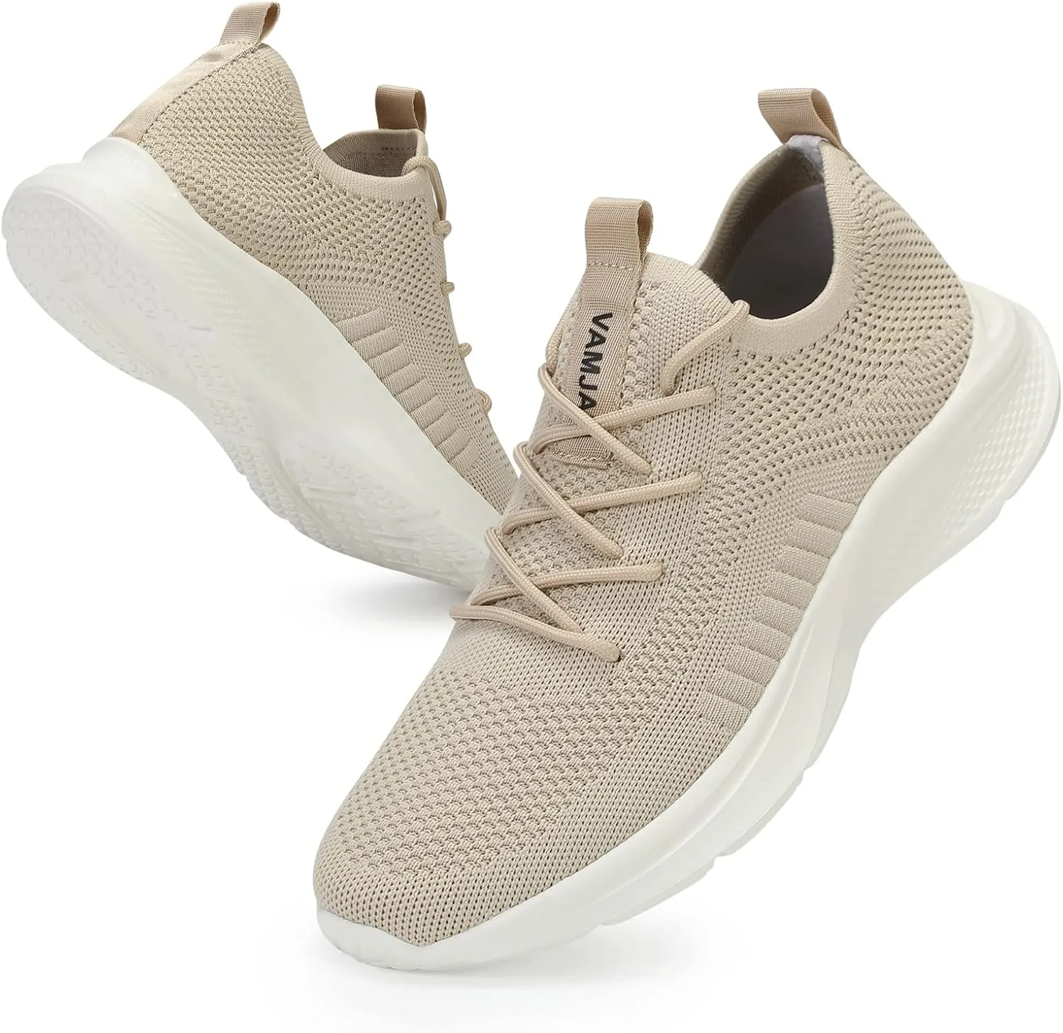 VAMJAM Men's Running Shoes Fashion Sneakers Lightweight Breathable Flying Knitting Lace Up Mesh Walking Shoes Workout Casual Sports Shoes