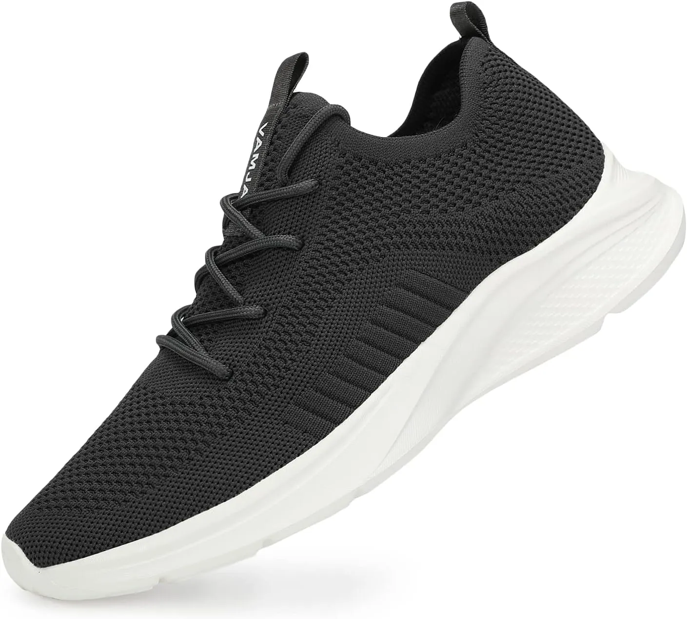 VAMJAM Men's Running Shoes Fashion Sneakers Lightweight Breathable Flying Knitting Lace Up Mesh Walking Shoes Workout Casual Sports Shoes