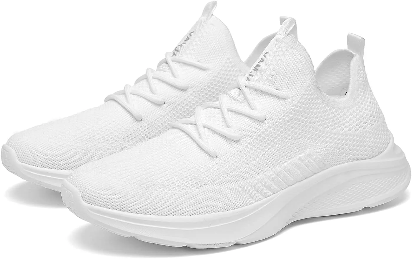 VAMJAM Men's Running Shoes Fashion Sneakers Lightweight Breathable Flying Knitting Lace Up Mesh Walking Shoes Workout Casual Sports Shoes