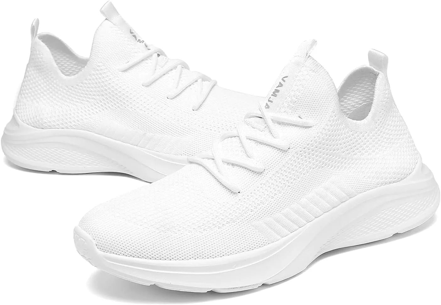 VAMJAM Men's Running Shoes Fashion Sneakers Lightweight Breathable Flying Knitting Lace Up Mesh Walking Shoes Workout Casual Sports Shoes