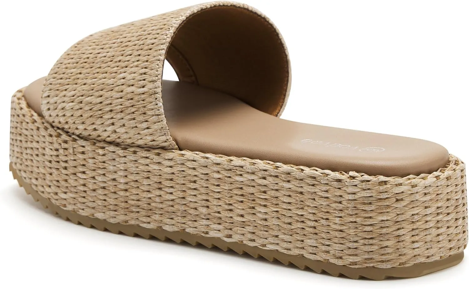 vodvob Platform Sandals for Women Open Toe Comfort Slip On Espadrille Sandals Cute Beach Straw Raffia Sandals Casual Summer Vacation for Women