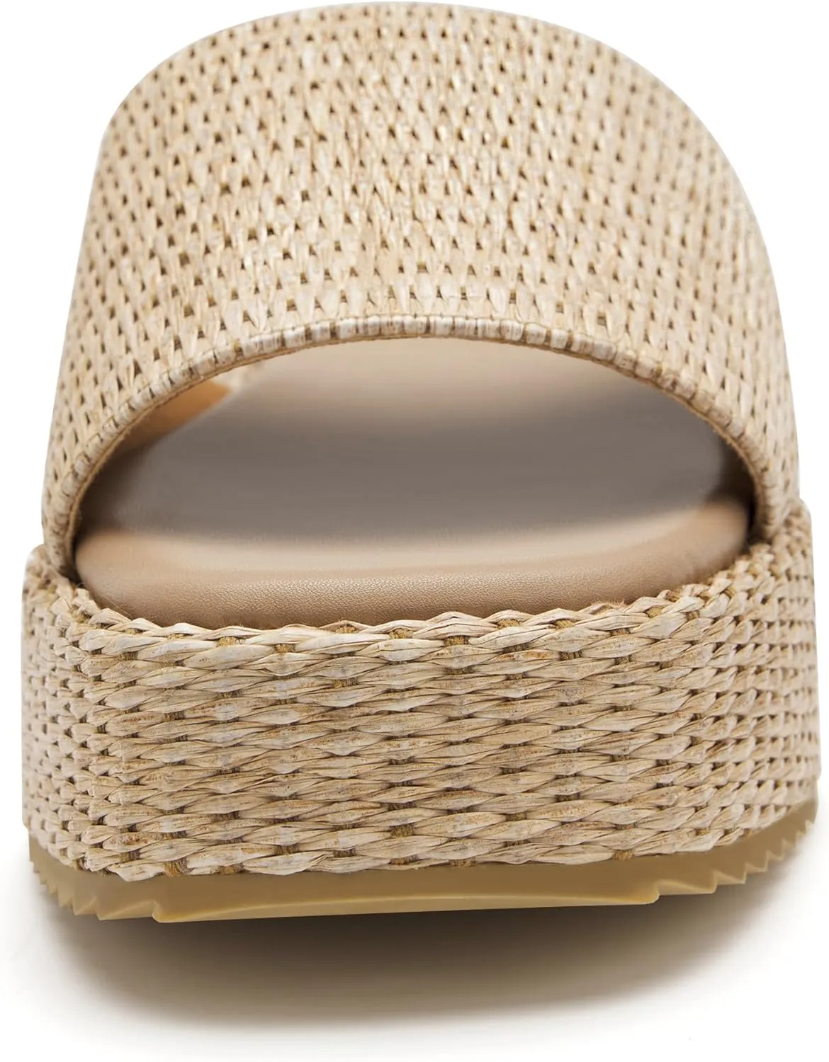 vodvob Platform Sandals for Women Open Toe Comfort Slip On Espadrille Sandals Cute Beach Straw Raffia Sandals Casual Summer Vacation for Women