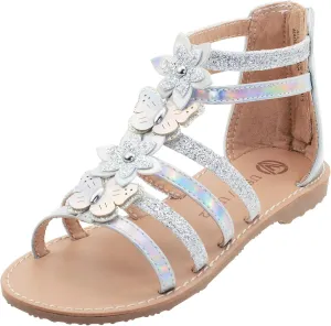 Vonair Girls Gladiator Sandals Cute Open Toe Breathable Summer Shoes with Rubber Sole (Toddler/Little Kid/Big Kid)
