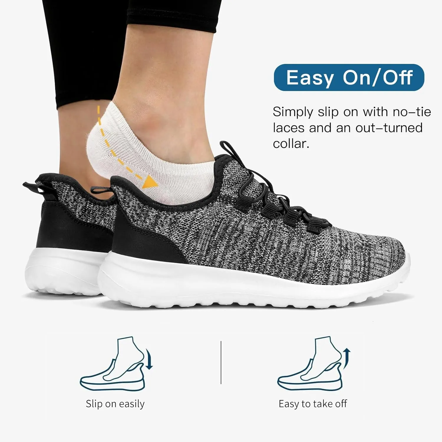 Walking Shoes Women Hands Free Slip on Sneakers with Arch Support