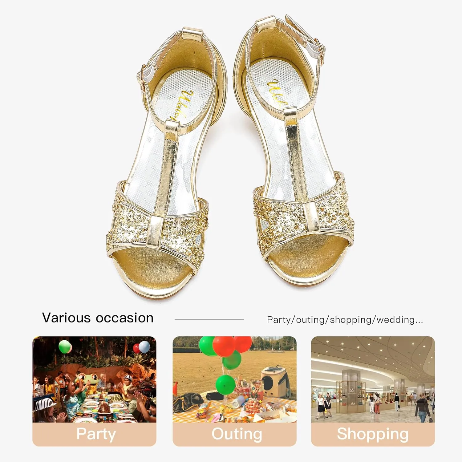 Walofou Toddler Little Kid Big Kid Sandals for Girls