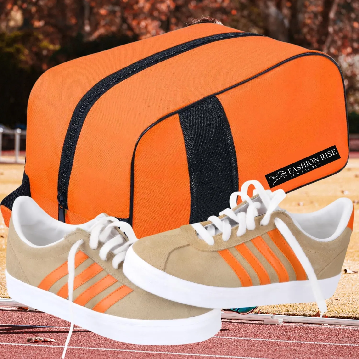 Waterproof Sports Boot/Shoe/Travel Bag for Football Cricket Rugby Golf Toiletry Gym for Boy/Girl Men/Women (Orange)