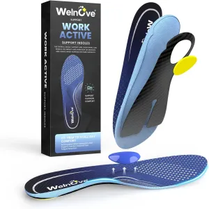 Welnove Arch Support Inserts for Men & Women | Orthotic Insoles for Plantar Fasciitis Relief, Morton's Neuroma and Foot Pain | Work Boot Insoles for All-Day Comfort - M-W: 8-9 | M: 7-7.5