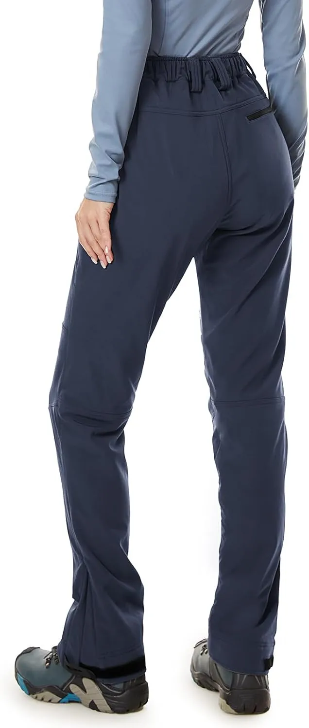 Wespornow Women's-Snow-Ski-Pants for Winter Outdoor Fleece-Lined-Water-Resistant-Hiking-Insulated-Pants with Zipper Pockets