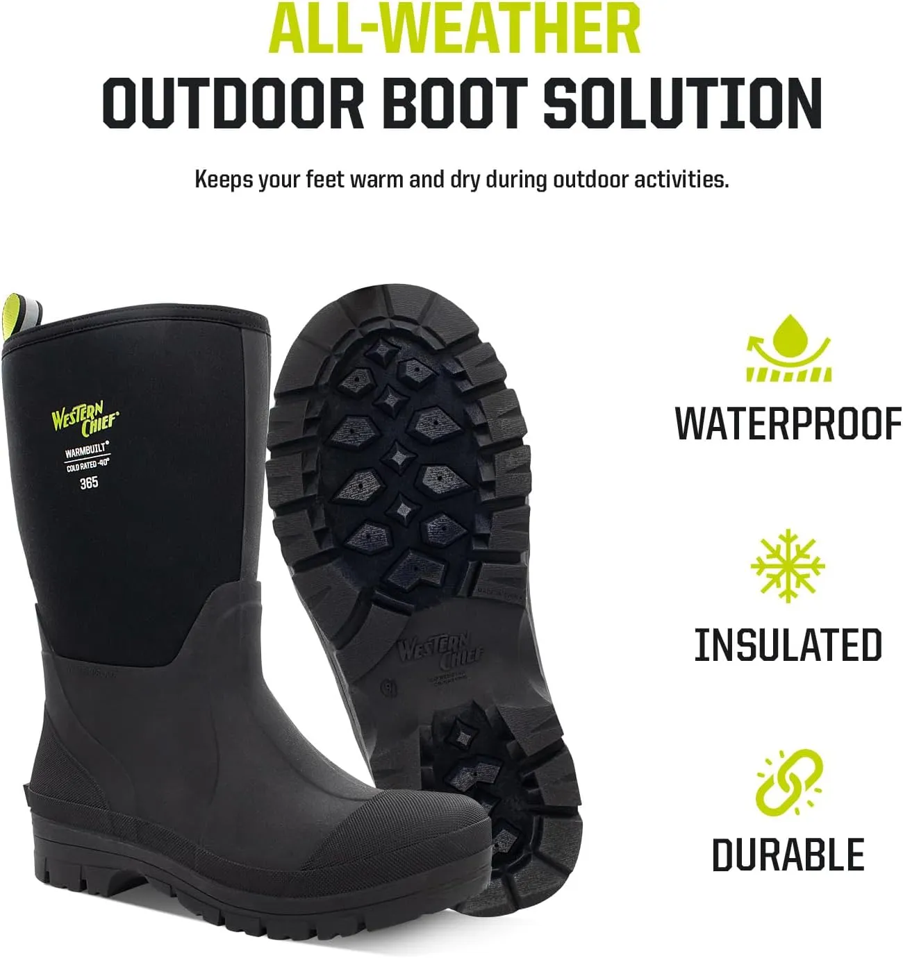 Western Chief Men's 365 Mid Snow Boot