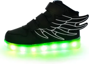 Wings Children's 7 Colors LED Shoes Flashing Rechargeable Sneakers Dance Shoes for Kids Toddler