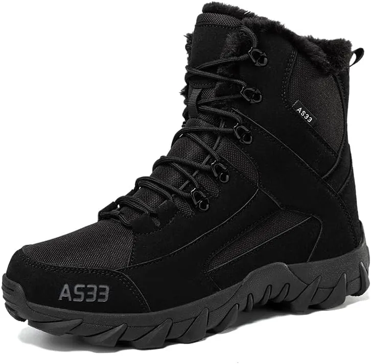 Winter Snow Boots Waterproof Military Training Fur Lined Anti Slip Warm Boots Thickened Cotton Walking Ankle Boots For Man