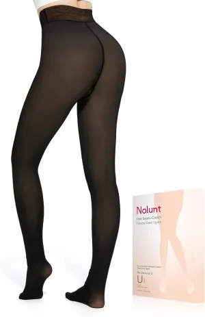 Women Fleece Lined Tights,Fake Translucent Warm Pantyhose Leggings Fleece Lined Thermal Tights for Women in Winter.