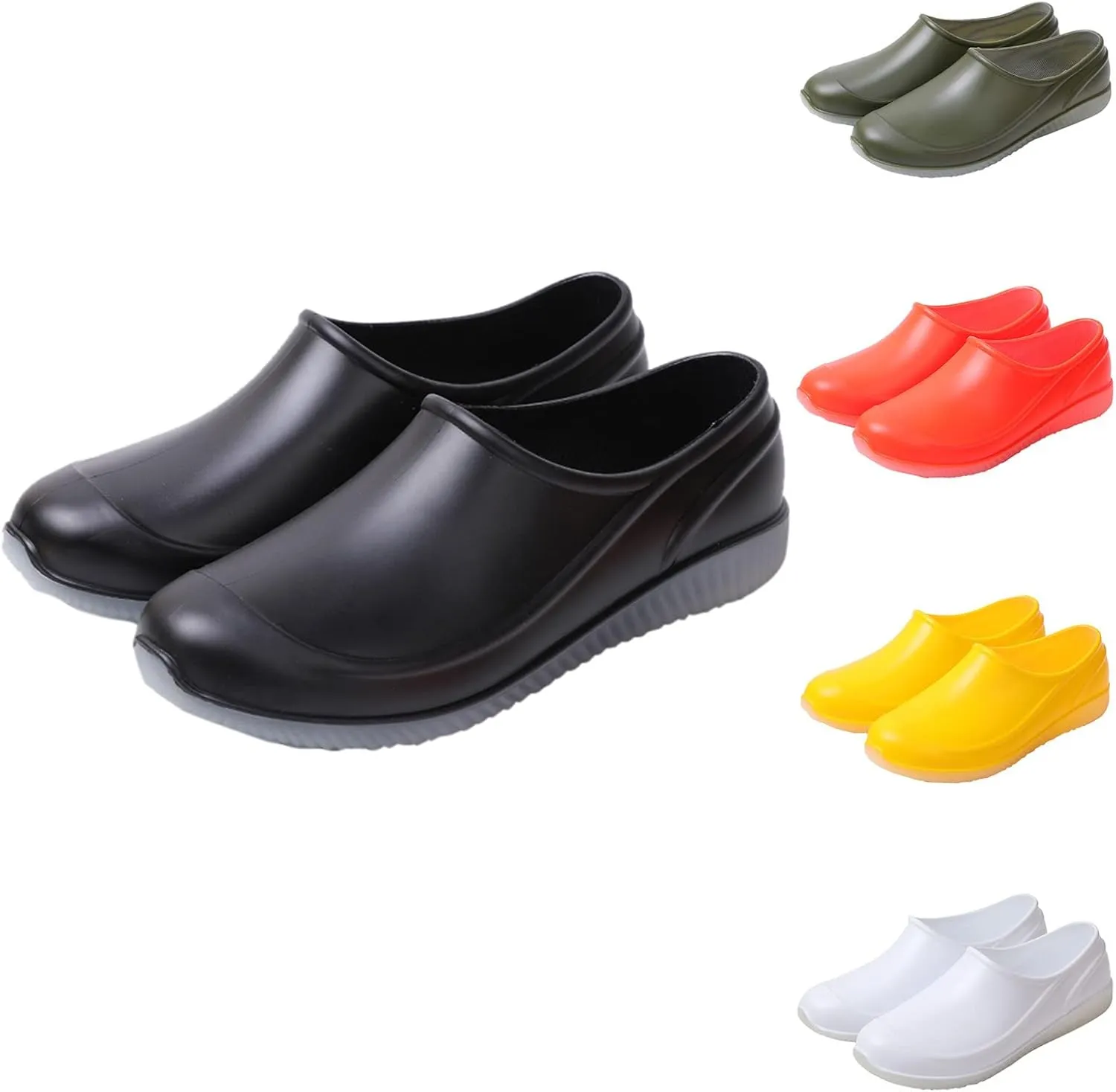Women Rain Boots Ankle Rainboot Slip On Short Rain Boots Garden Boots Wide Width Waterproof Slip On Rain Shoes