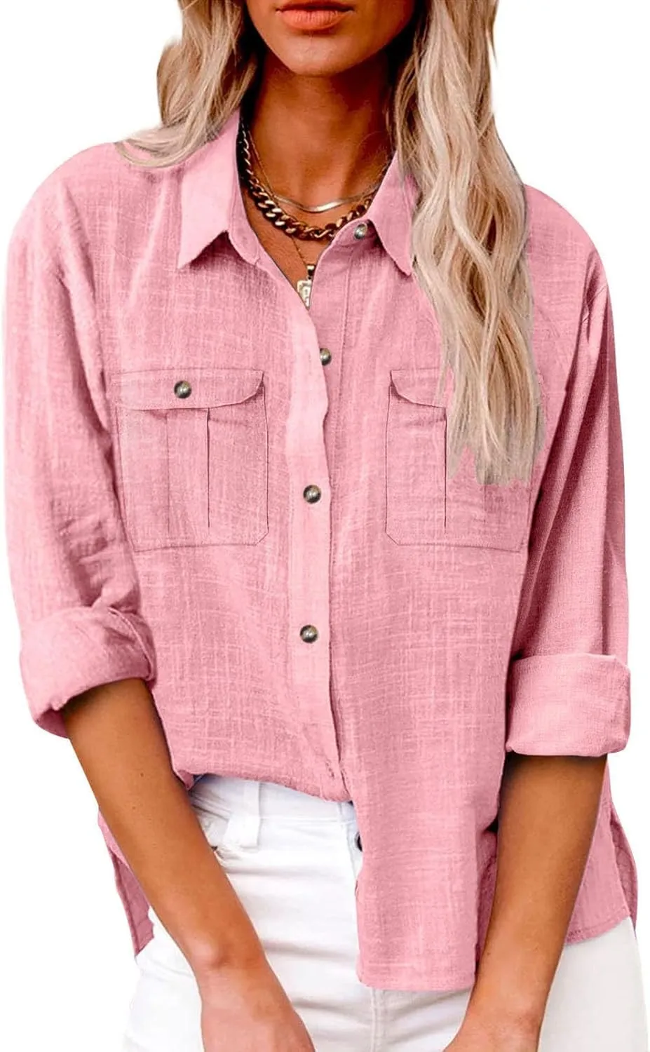 Women Short Sleeve Linen Shirts Casual Crewneck 2025 Fashion T-Shirt Floral Boho Loose Fit Summer Tee Top
