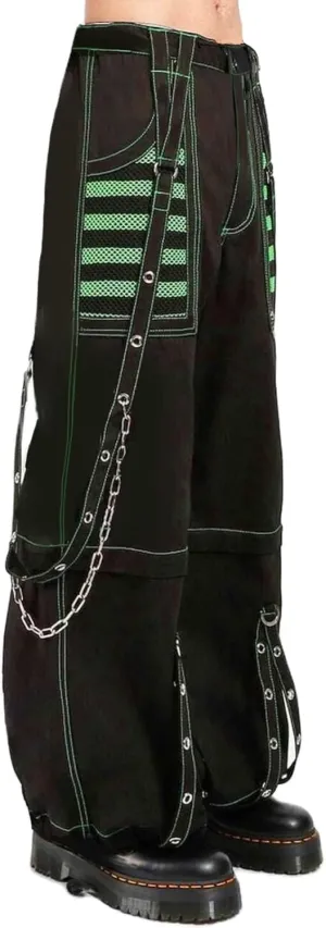 Women Vintage Goth Hip Hop Jeans Punk High Waisted Baggy Bootcut Jeans Strap Chain Striped Wide Leg Denim Pants