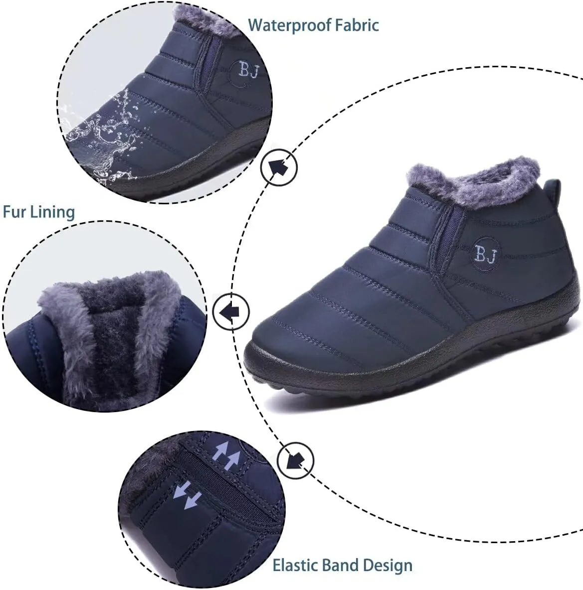 Women Winter Snow Boots Warm Ankle Boots Anti-Slip Waterproof Winter Shoes Slip On Booties Sneakers