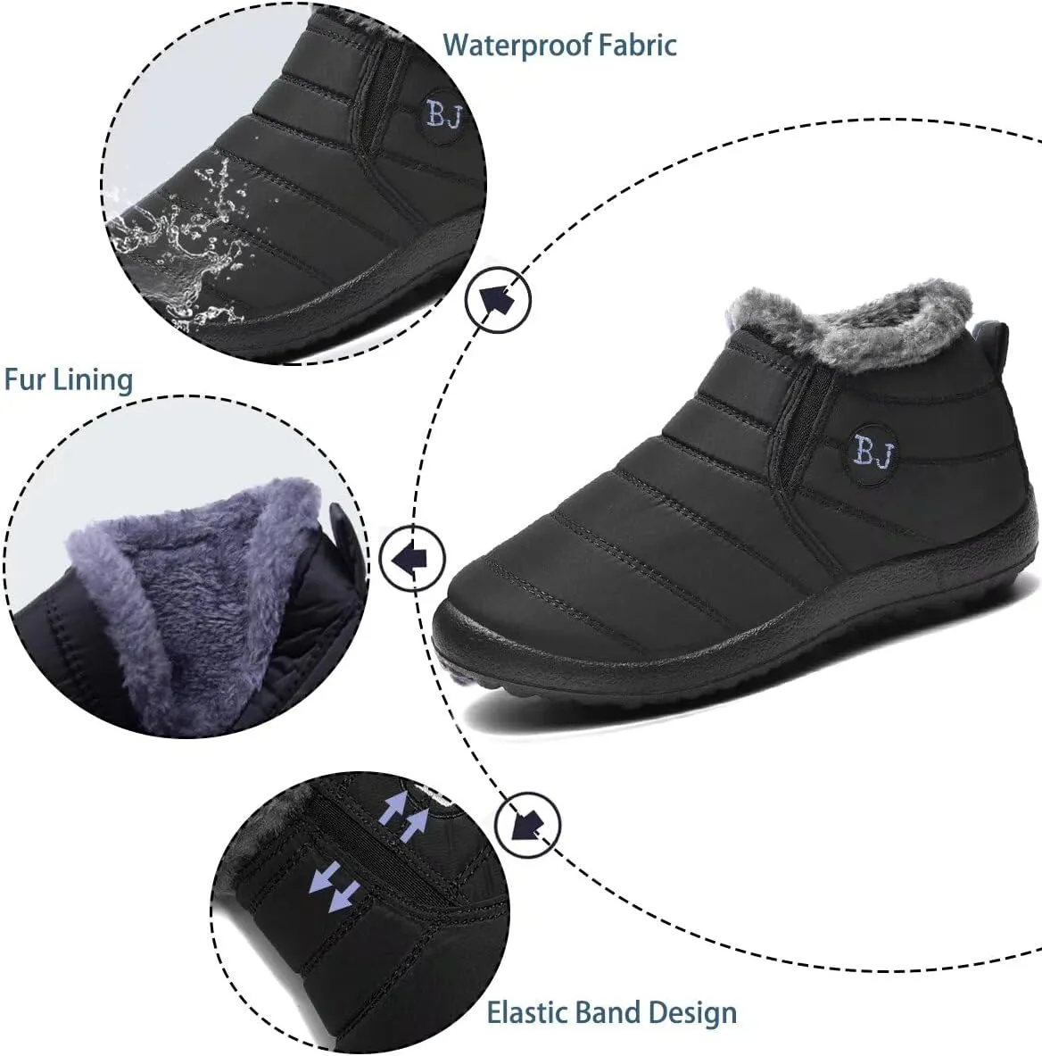 Women Winter Snow Boots Warm Ankle Boots Anti-Slip Waterproof Winter Shoes Slip On Booties Sneakers