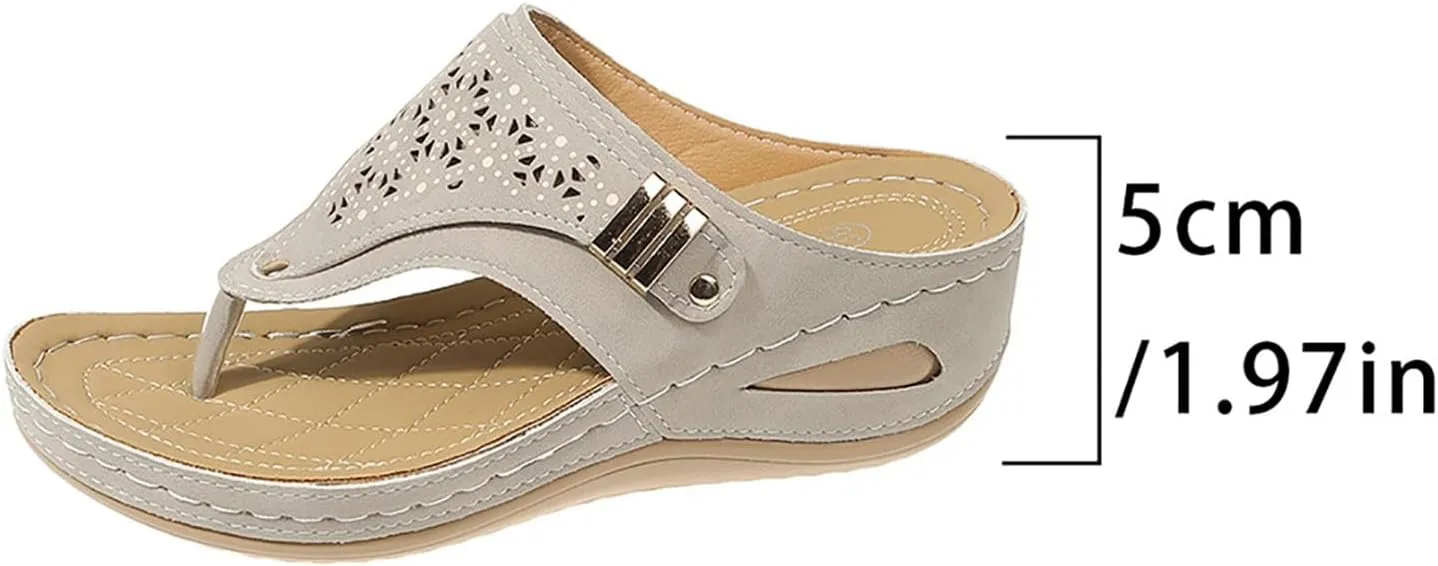 Womens Avylays Orthopedic Sandals,Breathable Mesh Hollow Sports Sandals,Orthopedic Flip-Flops Summer Casual Sandals with Non-Slip Sole,Rhinestones Wedge Heel Thick-Soled Slippers Women