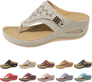 Womens Avylays Orthopedic Sandals,Breathable Mesh Hollow Sports Sandals,Orthopedic Flip-Flops Summer Casual Sandals with Non-Slip Sole,Rhinestones Wedge Heel Thick-Soled Slippers Women