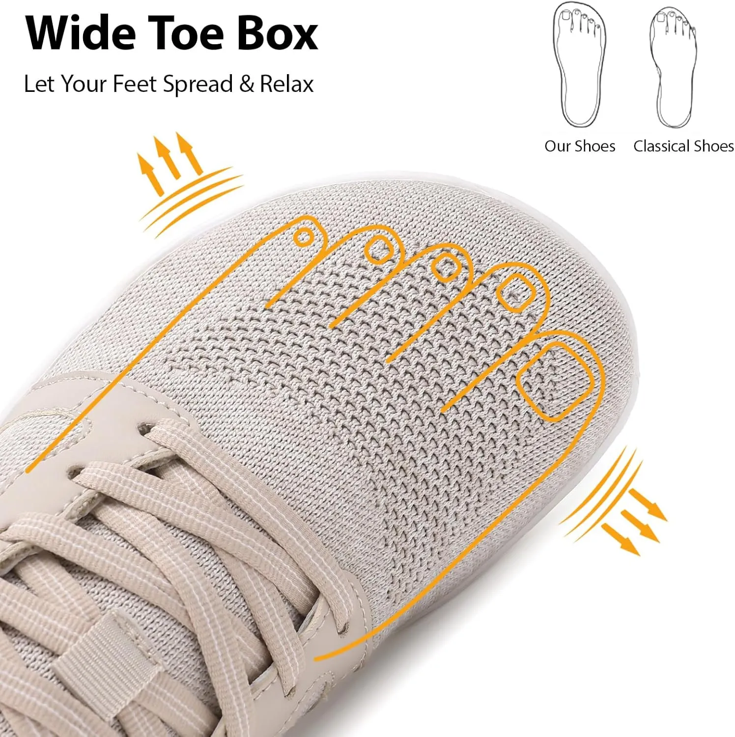 Womens Barefoot Shoes Wide Toe Walking Shoes Minimalist Zero Drop Shoes Breathable Trail Running Sneakers