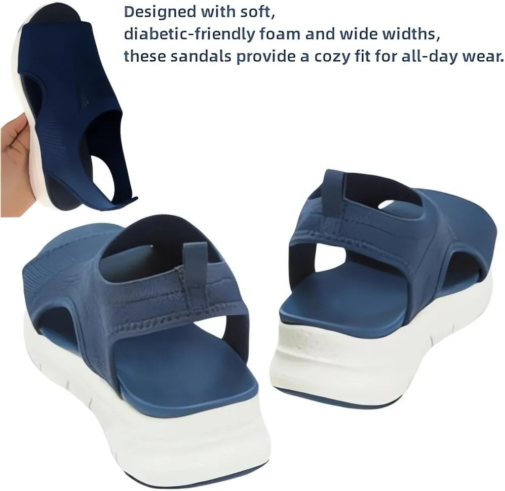Women's Breathable Orthopedic Sandals - 2024 New Soft Shoes Go Walking Slip on Diabetic Foam Shoes, Arch Support Shoes Wide Width