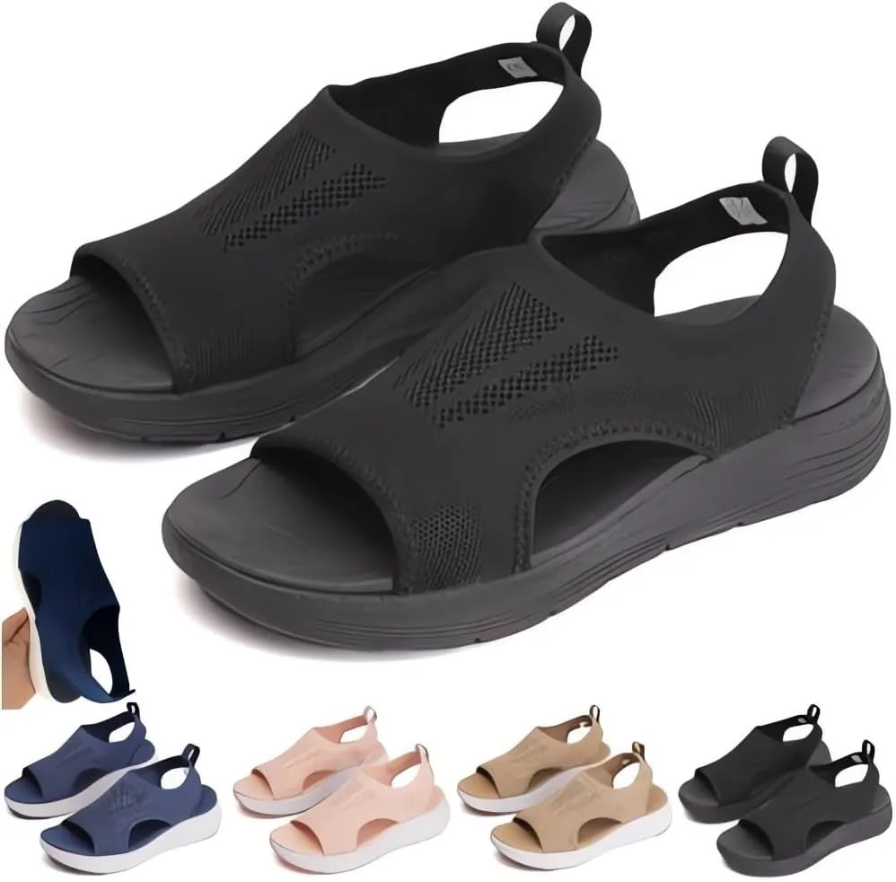 Women's Breathable Orthopedic Sandals - 2024 New Soft Shoes Go Walking Slip on Diabetic Foam Shoes, Arch Support Shoes Wide Width