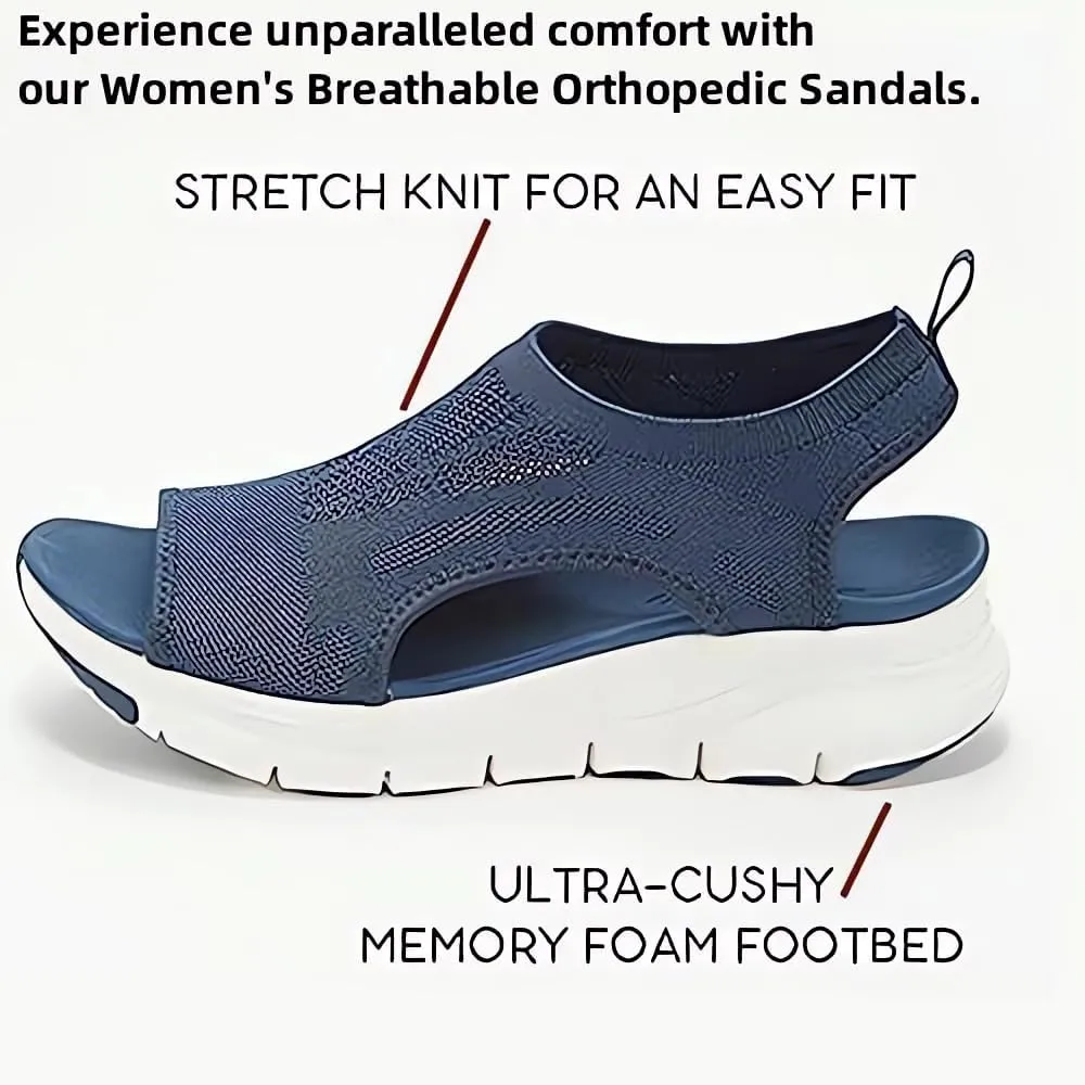 Women's Breathable Orthopedic Sandals - 2024 New Soft Shoes Go Walking Slip on Diabetic Foam Shoes, Arch Support Shoes Wide Width