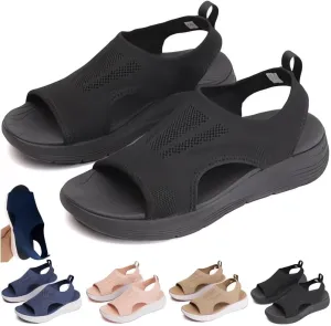 Women's Breathable Orthopedic Sandals - 2024 New Soft Shoes Go Walking Slip on Diabetic Foam Shoes, Arch Support Shoes Wide Width