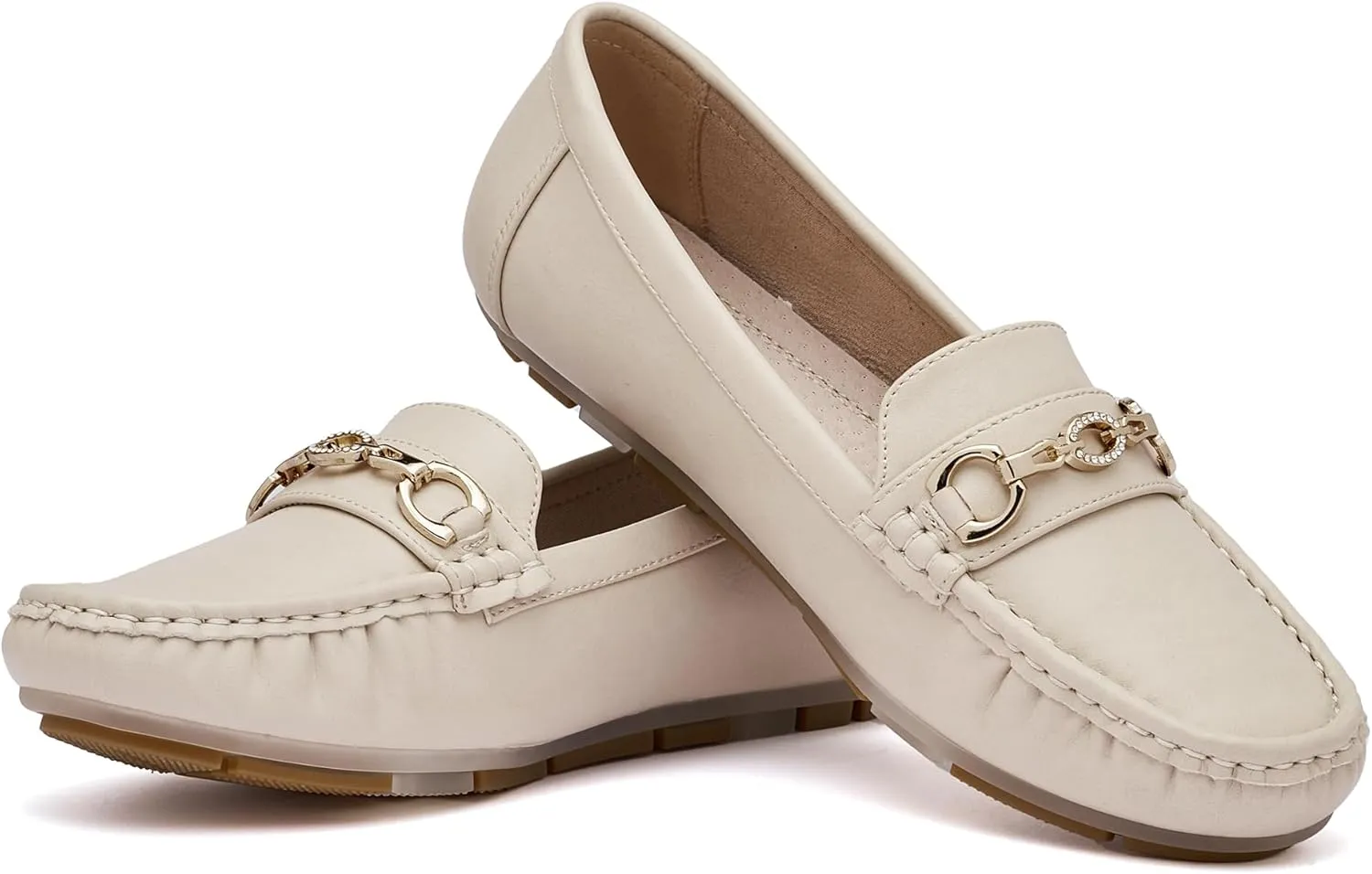 Women's Business Loafers Work Casual Flats Shoes Lightweight Penny PU Leather Slip On Walking Shoes