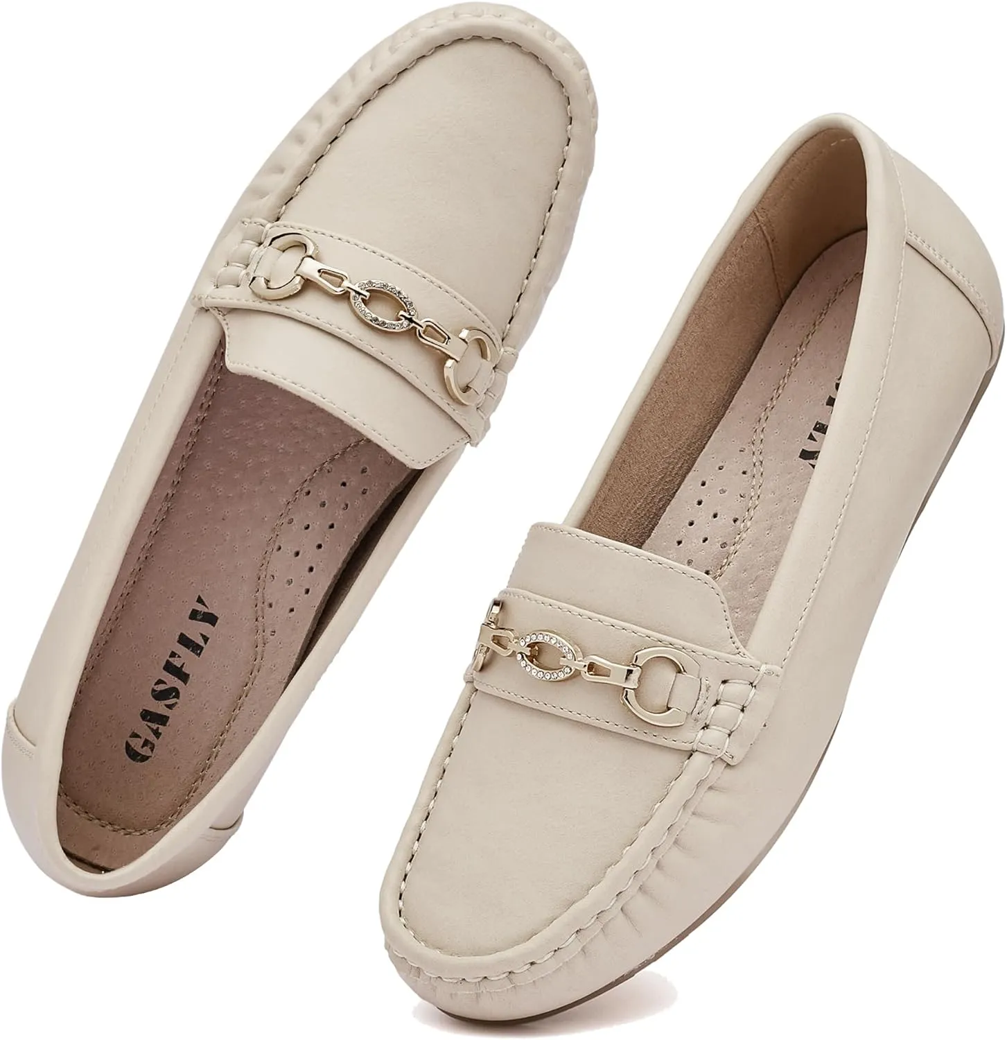 Women's Business Loafers Work Casual Flats Shoes Lightweight Penny PU Leather Slip On Walking Shoes