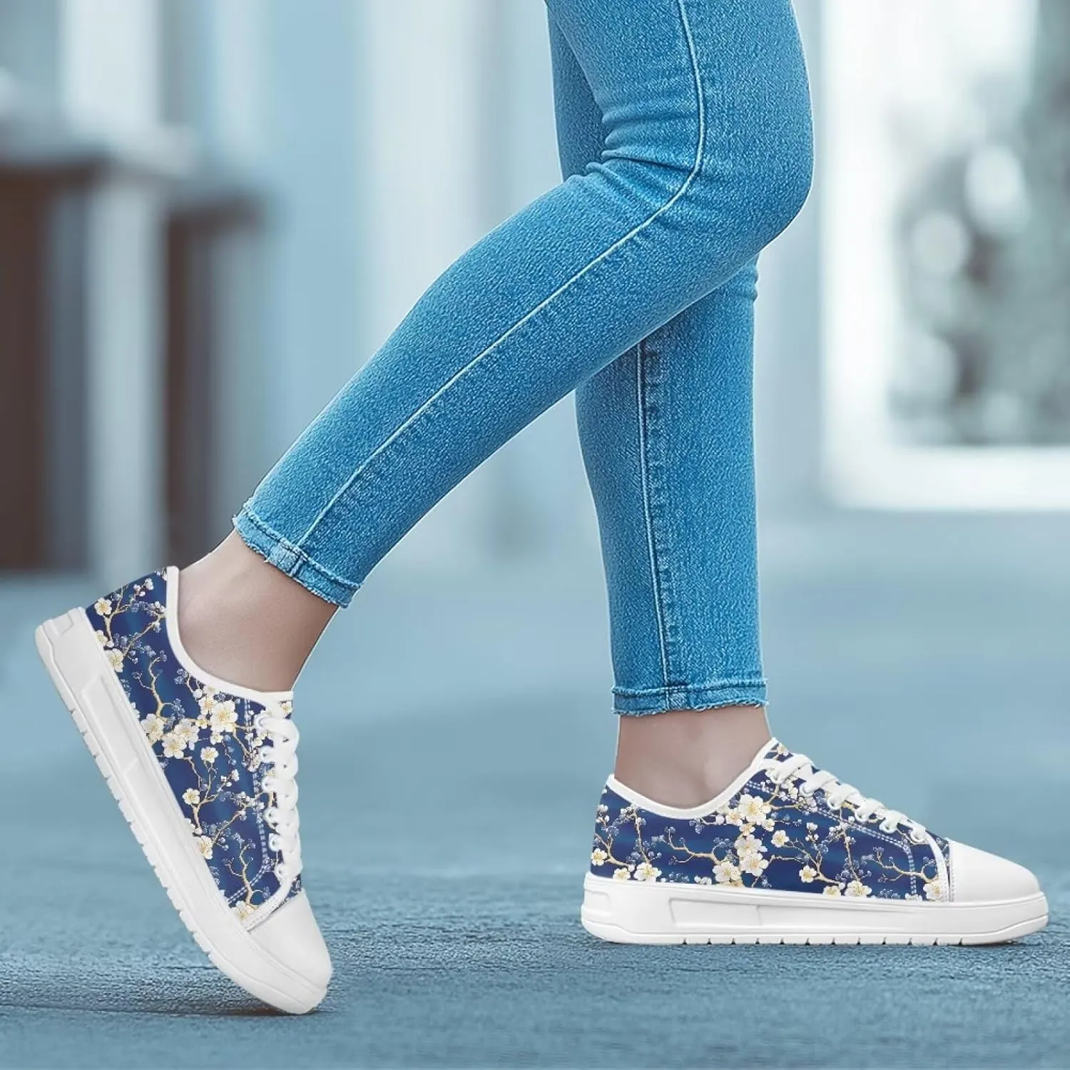 Womens Canvas Sneakers Lightweight Lace Up Fashion Comfortable Canvas Shoes Low Top Slip On Casual Tennis Walking Footwear