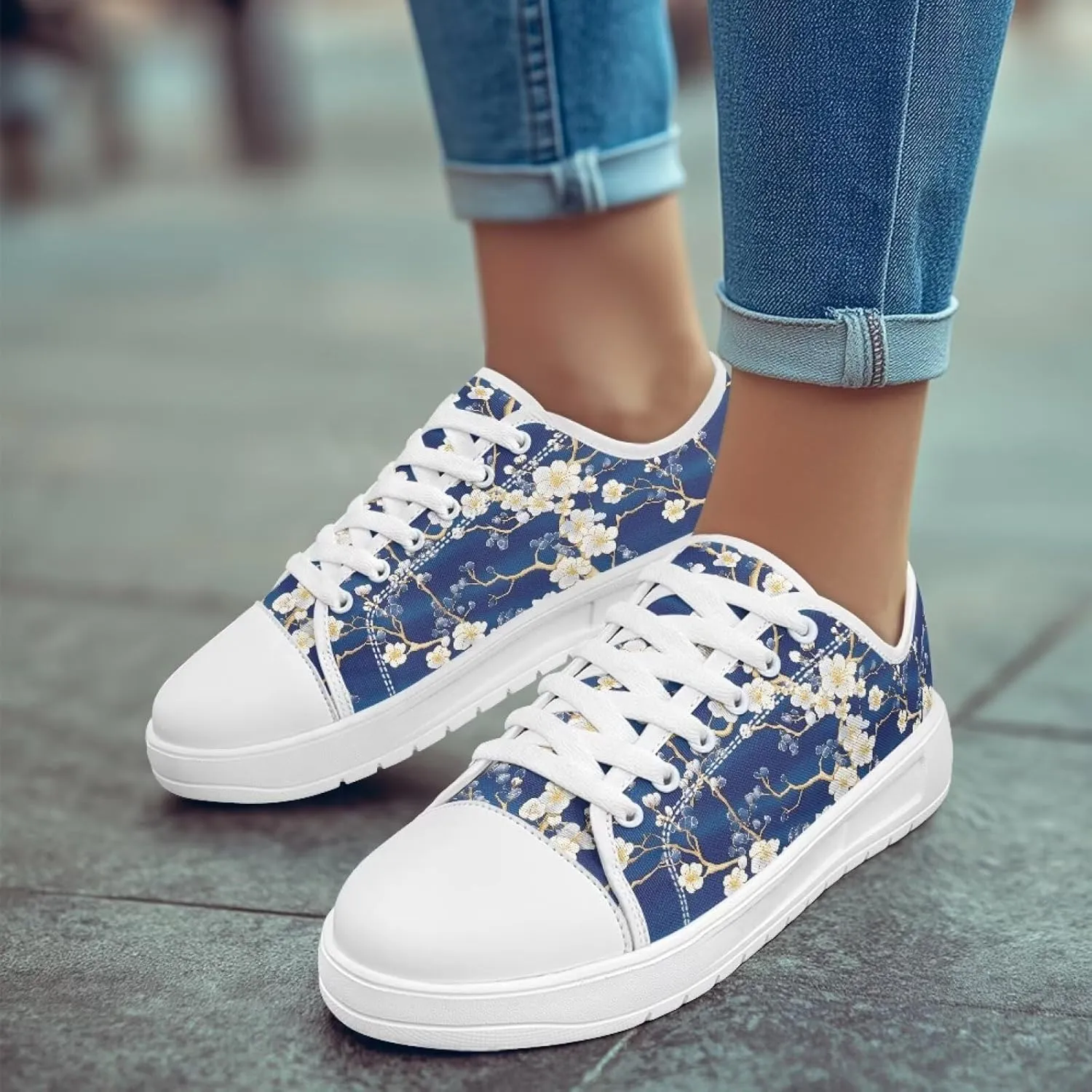 Womens Canvas Sneakers Lightweight Lace Up Fashion Comfortable Canvas Shoes Low Top Slip On Casual Tennis Walking Footwear